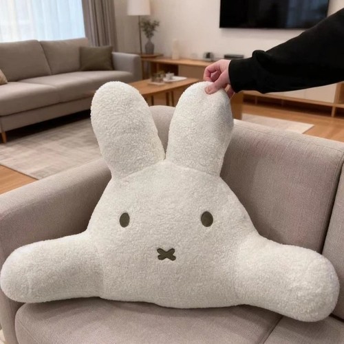 Rabbit plush lumbar cushion - plush,