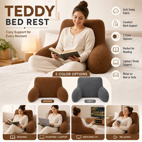 Teddy bedrest reading pillow - teddy,
