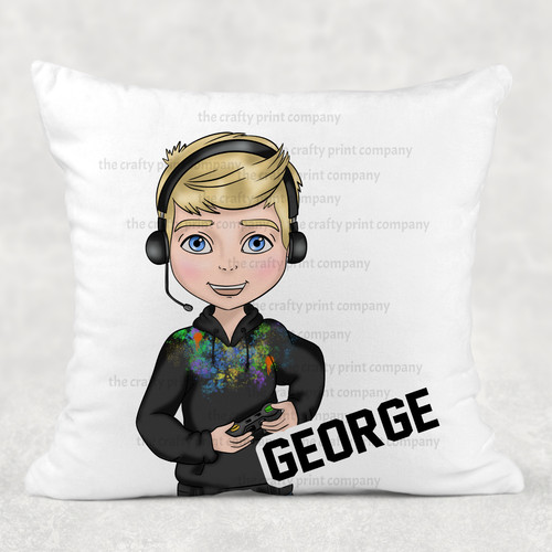 Gamer boy personalised cushion - gamer,
